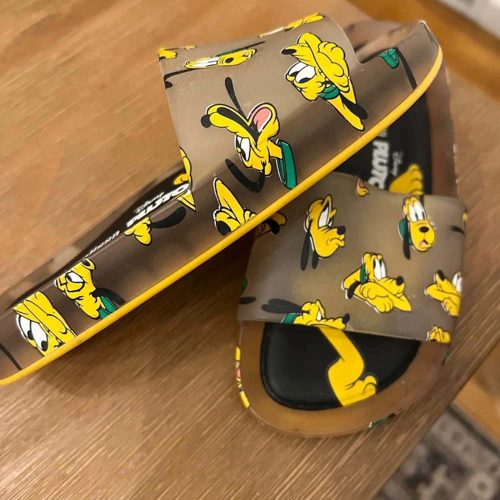 Mini Melissa Slide + Mickey And Friends III Pluto Clear Beige toddler 12 unisex - Picture 4 of 5